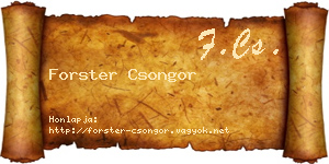 Forster Csongor névjegykártya