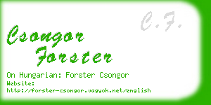 csongor forster business card